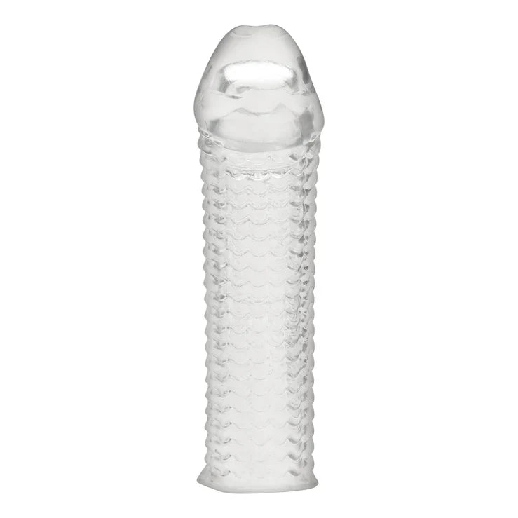 Blue Line Clear Textured Sleeve Extension – Flexible Penis Enhancer Secondary image