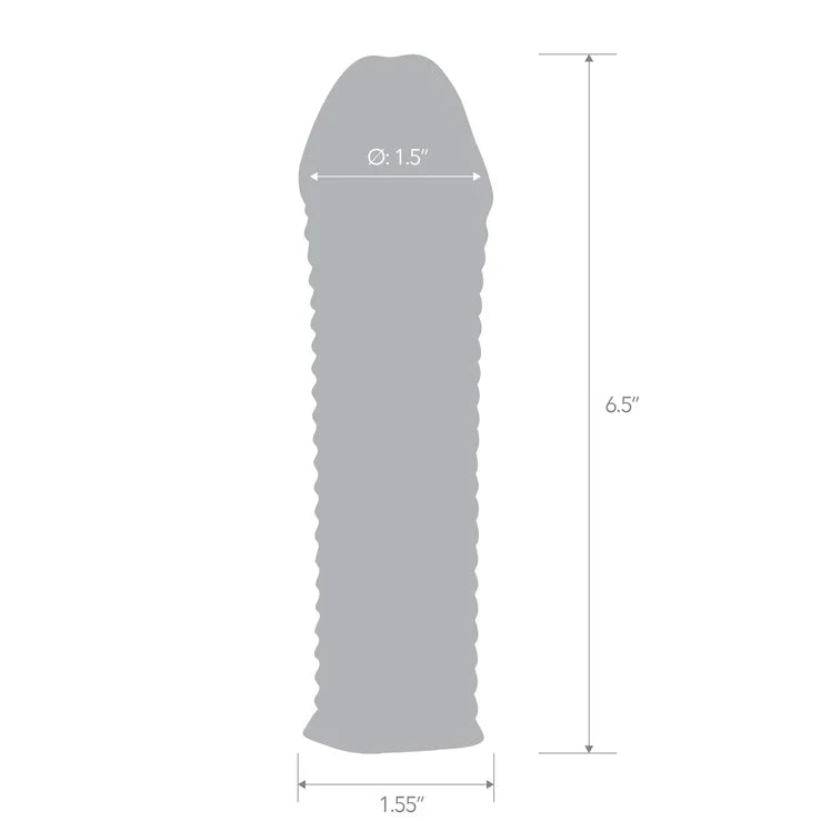 Blue Line Clear Textured Sleeve Extension – Flexible Penis Enhancer > Sex Toys For Men > Penis Sleeves