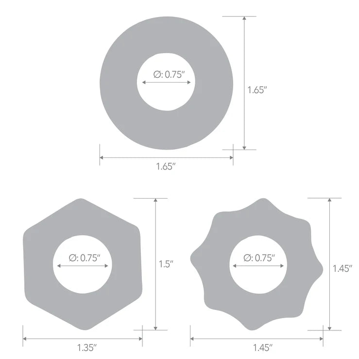 Electric EEL Blue Line Stretchable Cock Ring Set Three-Pack Rubber Rings > Cock Ring > Sets