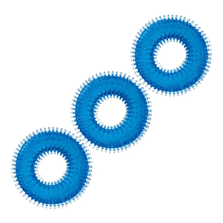 Electric EEL | Blue Line 3-Pack Ultra-Stim Stretch Cock Rings Main image