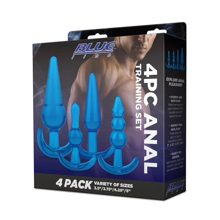 Blue Line 4-Piece Anal Training Set – Body-Safe Butt Plugs > Anal Range > Butt Plug Kits