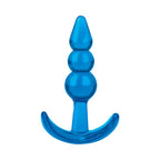 Blue Line 3.75 Inch Beginners Blue Beaded Plug with Tapered Tip and Flared Base > Anal Range > Butt Plugs