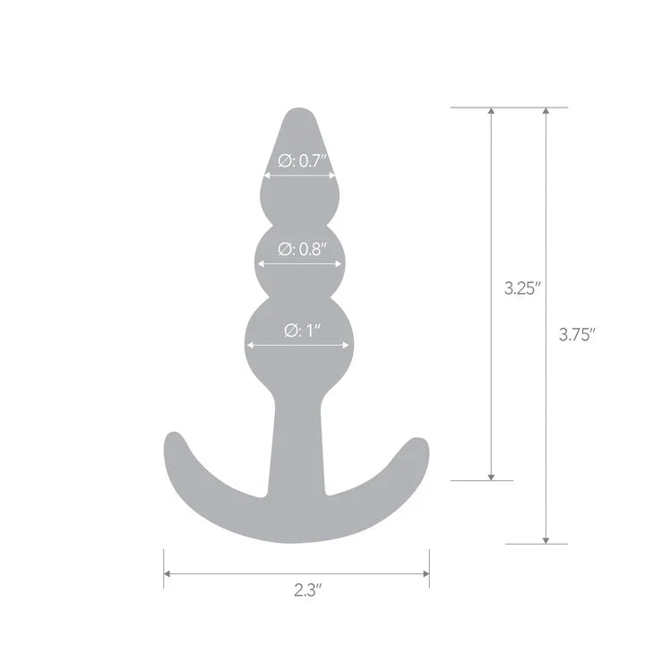 Blue Line 3.75 Inch Beginners Blue Beaded Plug with Tapered Tip and Flared Base > Anal Range > Butt Plugs