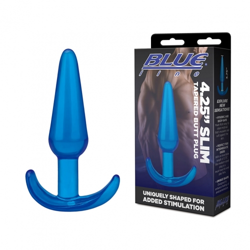 Blue Line 4.25 Inch Slim Tapered Butt Plug in Blue Default Title Butt Plugs
