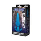 Blue Line 5 Inch Medium Tapered Butt Plug in Blue with Bulbous Center and Flared Base > Anal Range > Butt Plugs