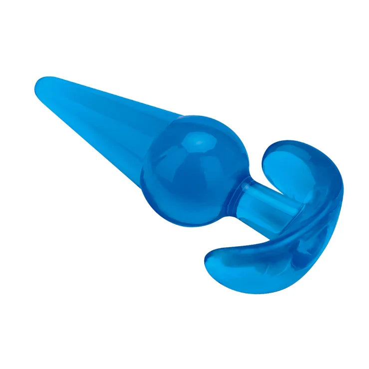 Blue Line 5 Inch Medium Tapered Butt Plug in Blue with Bulbous Center and Flared Base > Anal Range > Butt Plugs