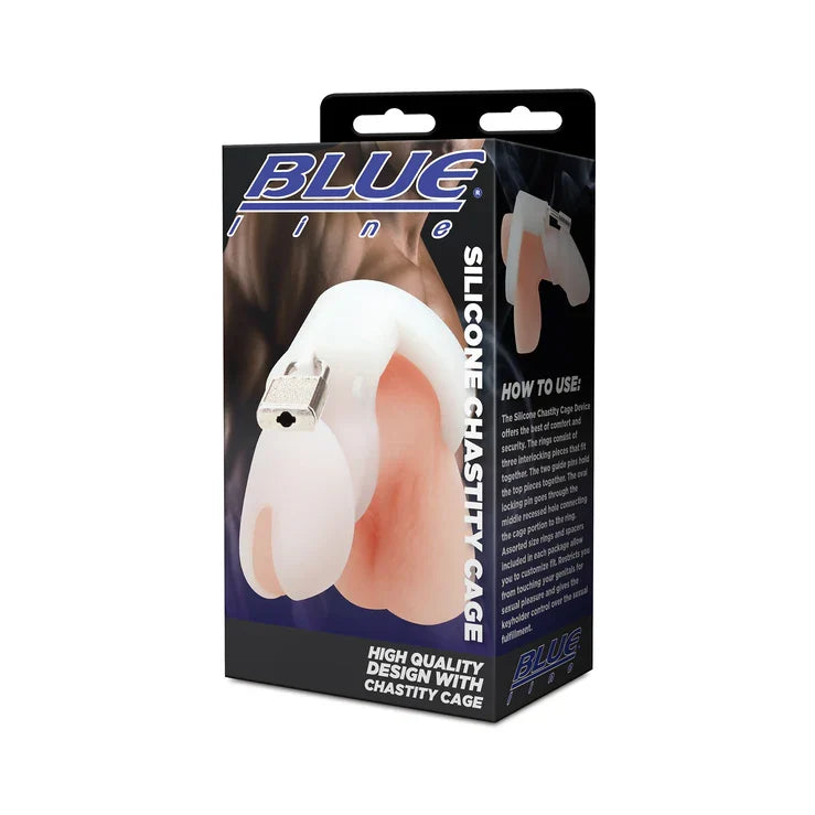Blue Line Silicone Chastity Cage – Comfortable Flexible Silicone Chastity Device > Bondage Gear > Male Chastity