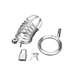 Blue Line Deluxe Metal Chastity Cage with Secure Lock Rings > Bondage Gear > Male Chastity