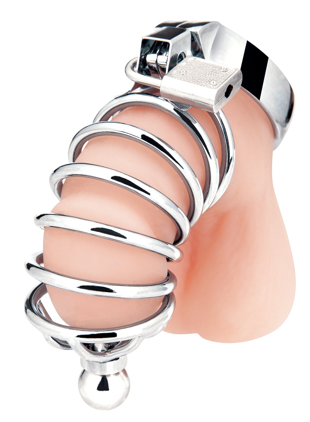 Blue Line Urethral Play Cock Cage Metal Ring – Firm Bulb Metal Cock Cage Main image