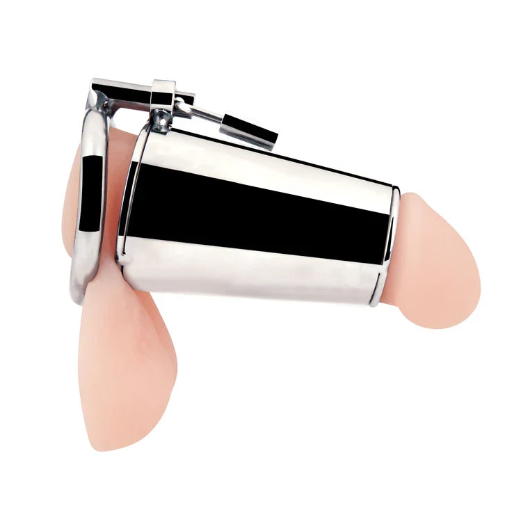 Blue Line Ultimate Cock Tease Cock Cage Cylinder Shaped Chastity Device with Padlock Secondary image