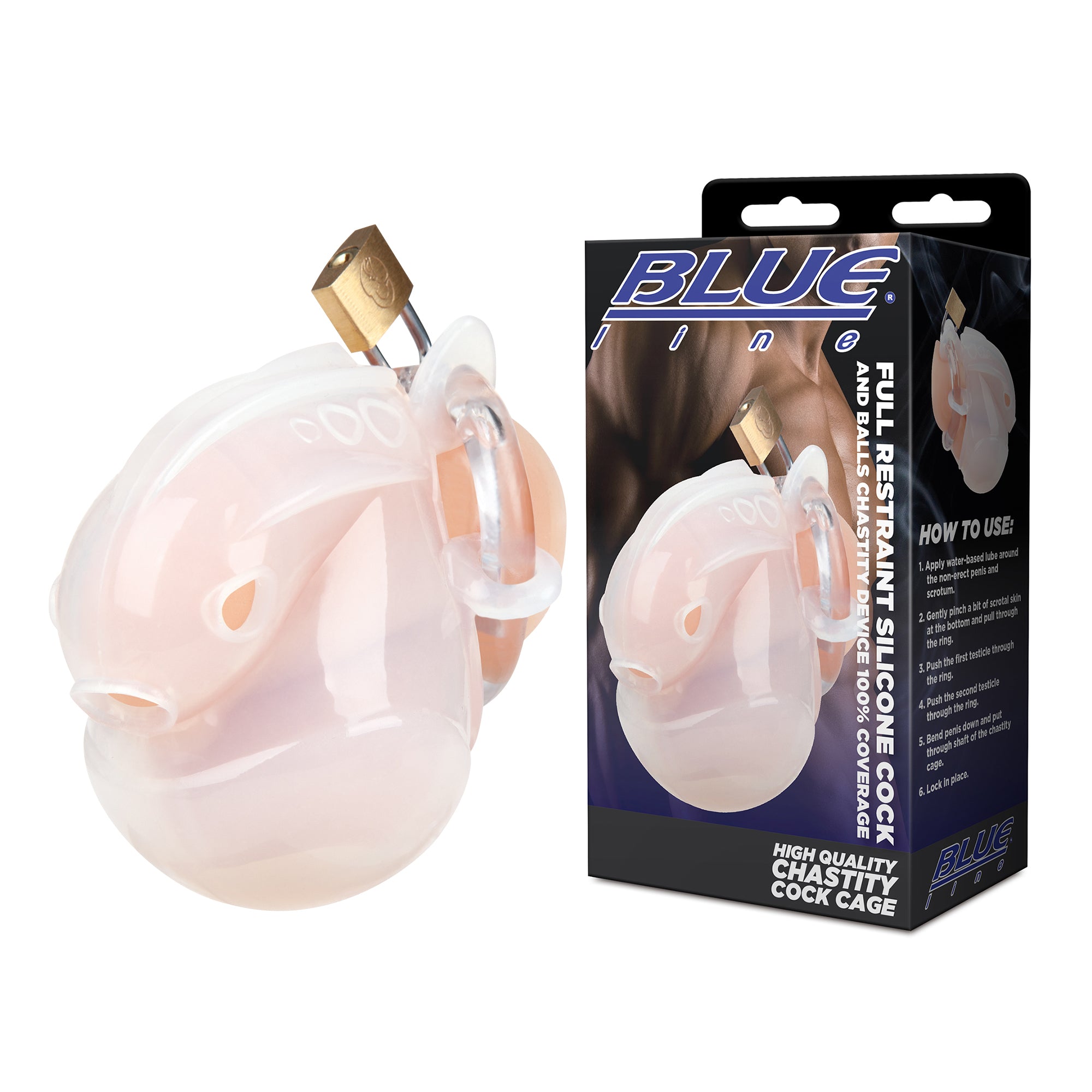 Blue Line Full Restraint Silicone Cock and Balls Chastity Device Default Title > Bondage Gear > Male Chastity Main image