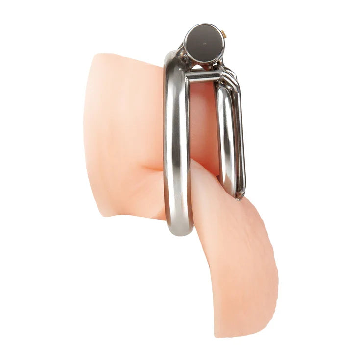 Blue Line Stainless Steel Inverted Micro Jail Time Chastity Cage > Bondage Gear > Male Chastity