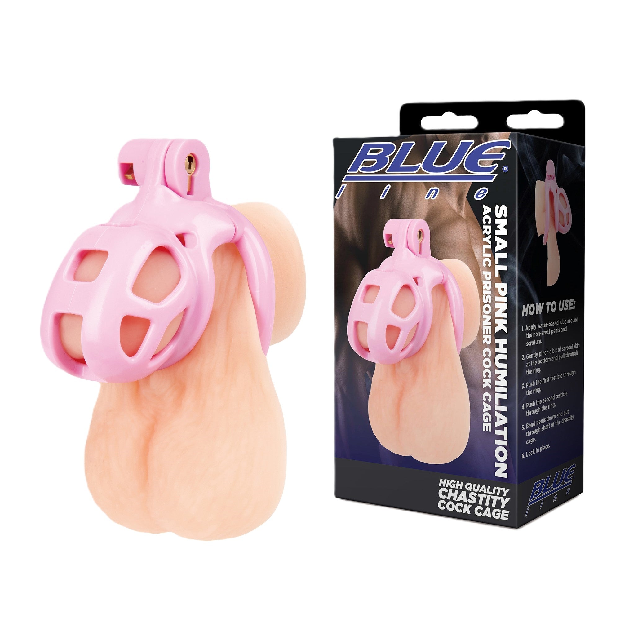 Blue Line Small Humiliation Acrylic Prisoner Cock Cage Default Title > Bondage Gear > Male Chastity
