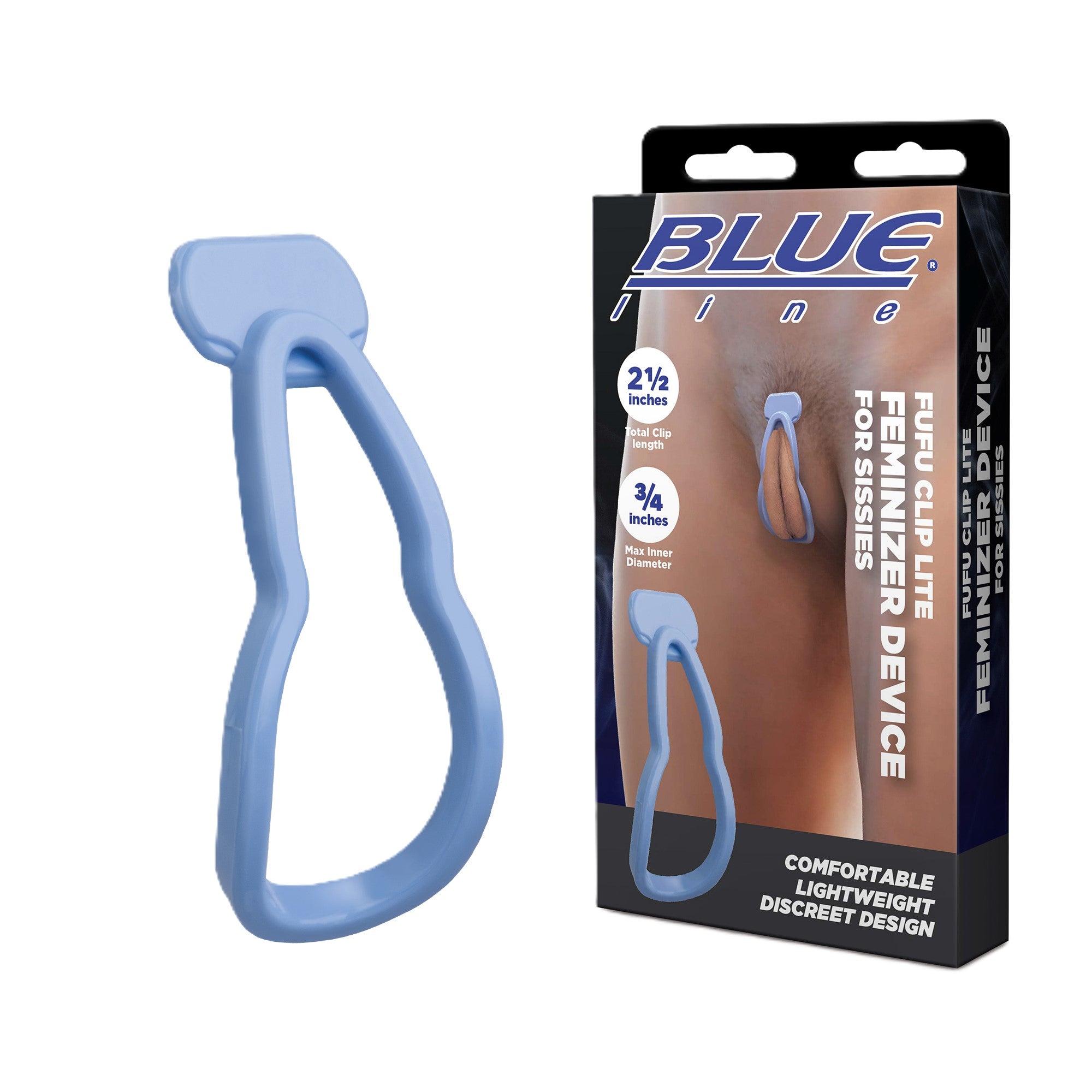 Blue Line Fufu Clip Lite – Feminizer Device 2.5 Inch Clip Default Title > Bondage Gear > Male Chastity