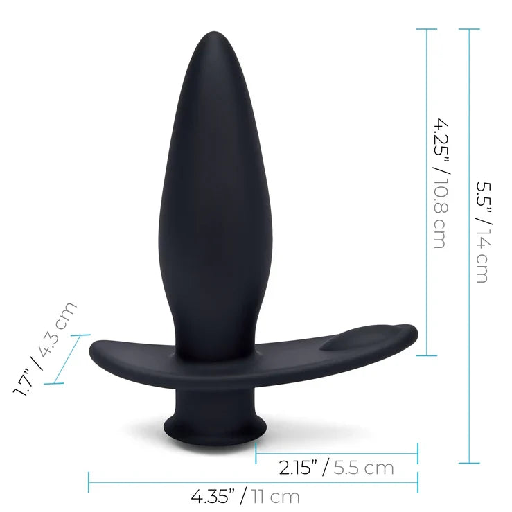 Blue Line Impaler Deep Drilling Remote Controlled Butt Plug 4.5 Inch Black Silicone > Anal Range > Vibrating Butt Plugs