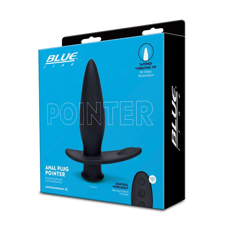 Blue Line Impaler Deep Drilling Remote Controlled Butt Plug 4.5 Inch Black Silicone > Anal Range > Vibrating Butt Plugs