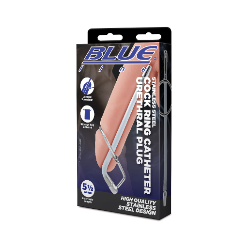 Blue Line Stainless Steel 5.5 Inch Cock Ring Urethral Plug Default Title > Cock Ring > Metal