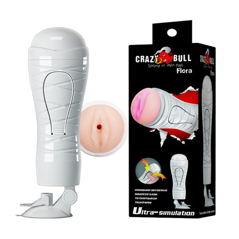 Flora Squeezable Vagina Stroker with Suction Base for Men Flesh Strokers - Manual