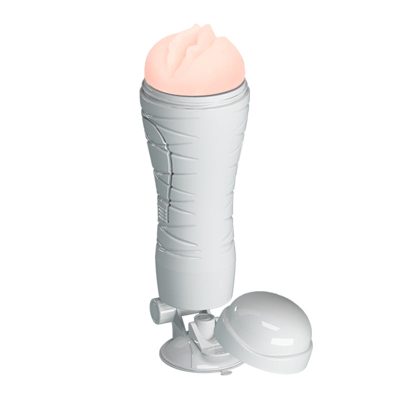 Crazy Bull Flora Vibrating Stroker USB Rechargeable Squeezeable Vagina Stroker with Suction Base Strokers - Auto