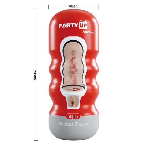 Party Up Amanda Pocket Pussy Vagina Stroker for Enhanced Solo Pleasure Strokers - Cup|Egg
