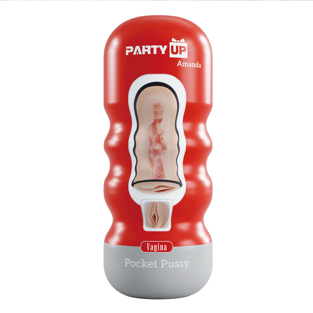 Party Up Amanda Pocket Pussy Vagina Stroker for Enhanced Solo Pleasure Strokers - Cup|Egg