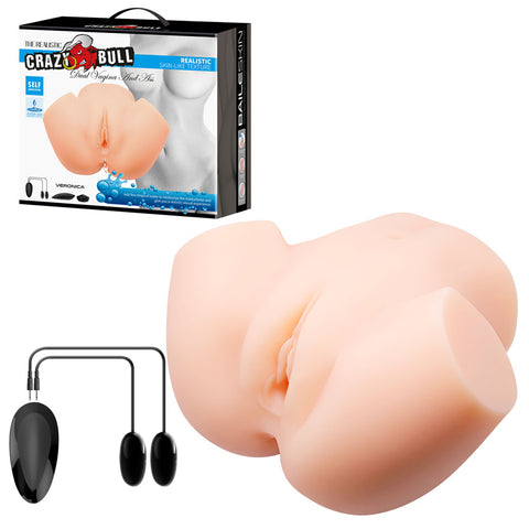 Crazy Bull Veronica Vibrating Torso Masturbator with Realistic Skin Color 12 Inch Flesh Assturbators