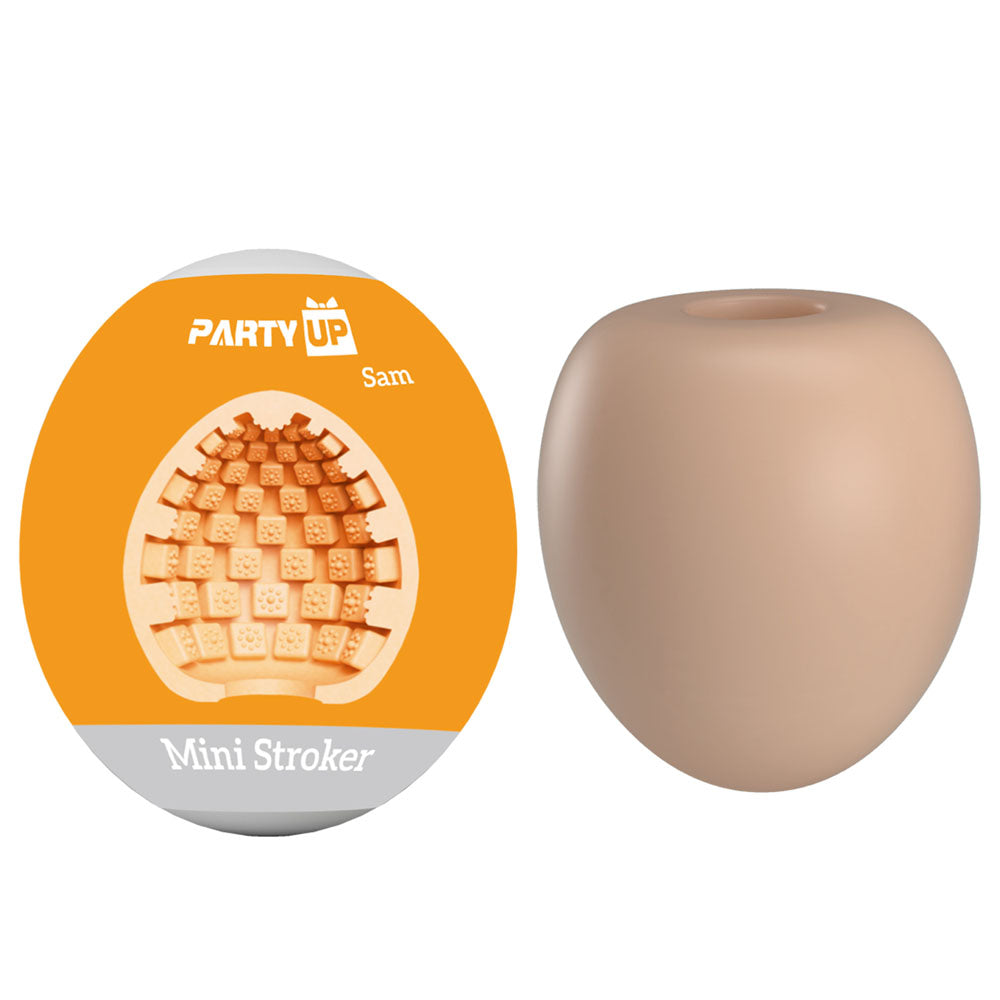 Party Up Sam Mini Stroker Portable Male Masturbator Flesh Strokers - Cup|Egg