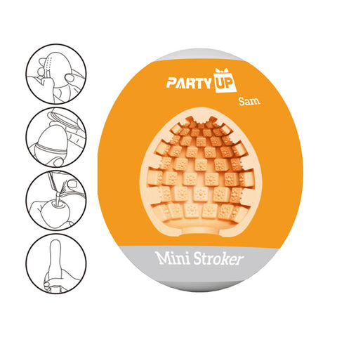 Party Up Sam Mini Stroker Portable Male Masturbator Strokers - Cup|Egg