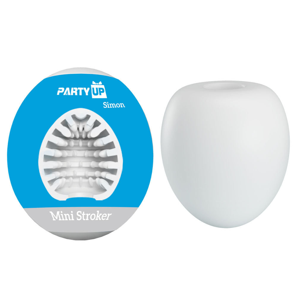 Party Up Simon Mini Stroker Adult Sex Toy White Strokers - Cup|Egg