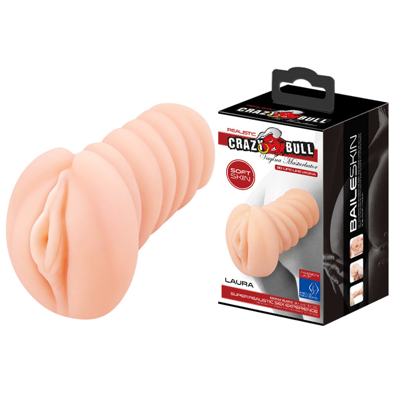 Crazy Bull Laura Vagina Stroker Realistic Flesh Color Adult Sex Toy Flesh Strokers - Manual
