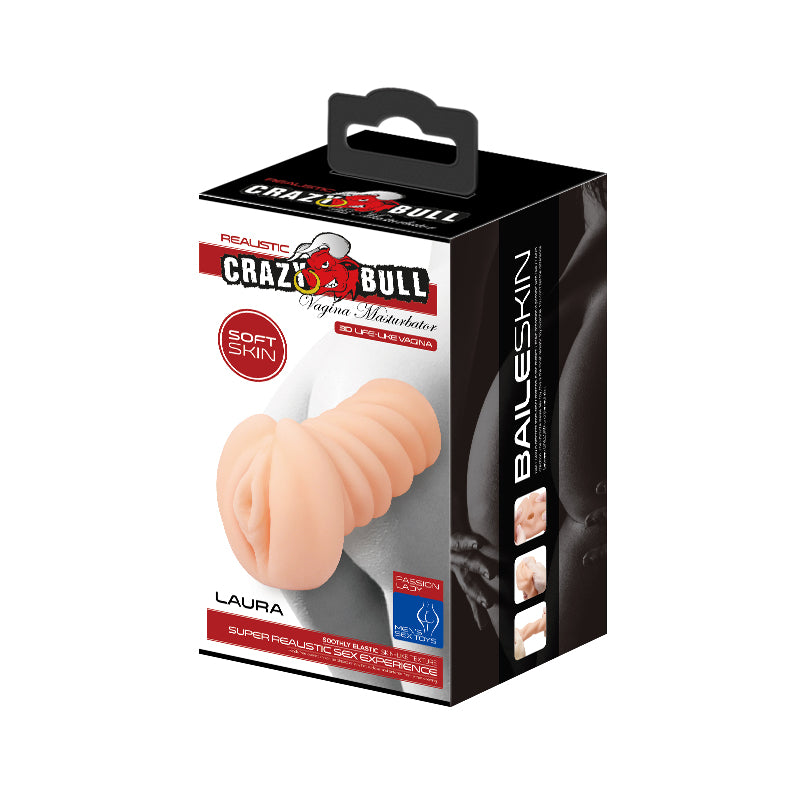 Crazy Bull Laura Vagina Stroker Realistic Flesh Color Adult Sex Toy Strokers - Manual