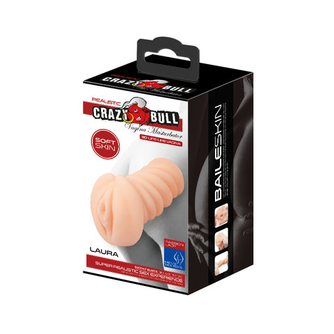 Crazy Bull Laura Vagina Stroker Realistic Flesh Color Adult Sex Toy Strokers - Manual