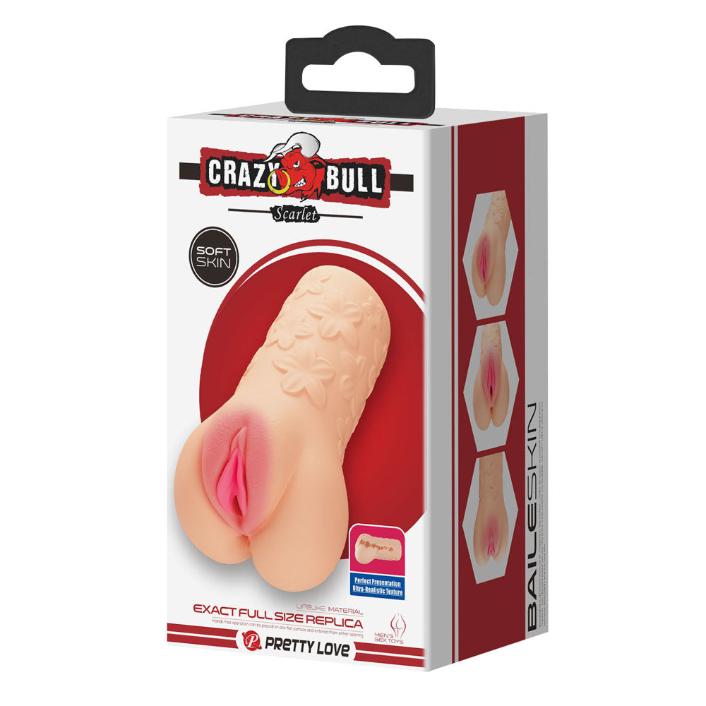 Crazy Bull Scarlet Vagina Stroker 5 Inch Realistic Pleasure Toy Strokers - Manual