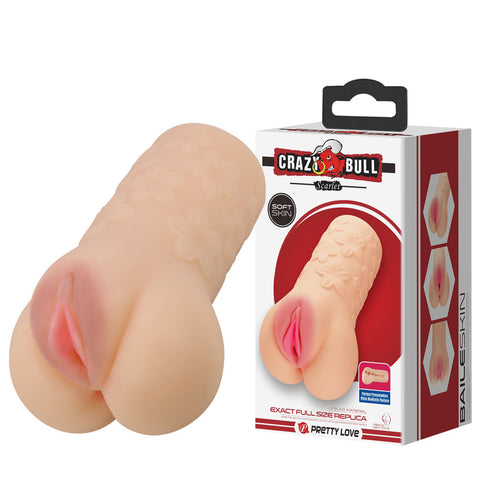 Crazy Bull Scarlet Vagina Stroker 5 Inch Realistic Pleasure Toy Flesh Strokers - Manual