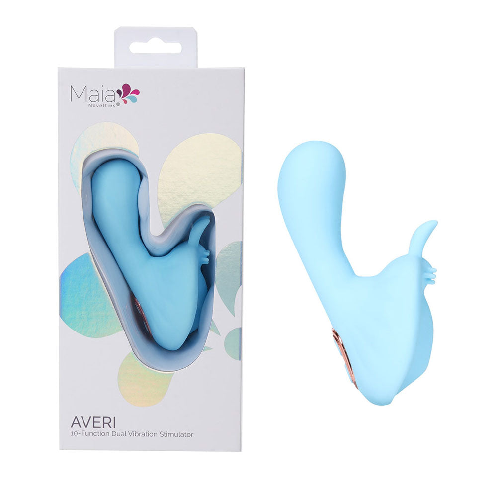 Maia Averi USB Rechargeable Vibrator – Powerful Dual Motor Intimate Device Blue > Vibrators > Unconventional