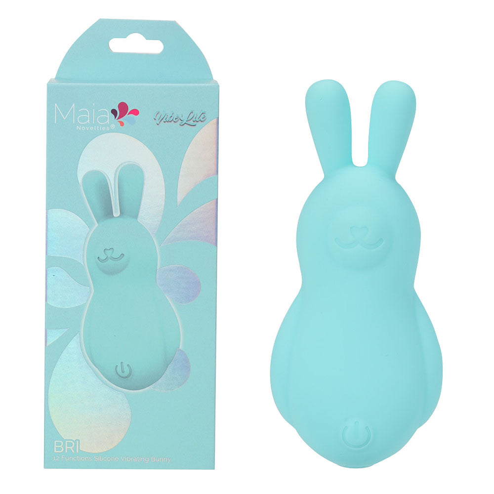 Maia Bri Teal 9 Centimeter USB Rechargeable Vibrating Bunny Bullet Teal BULLETS