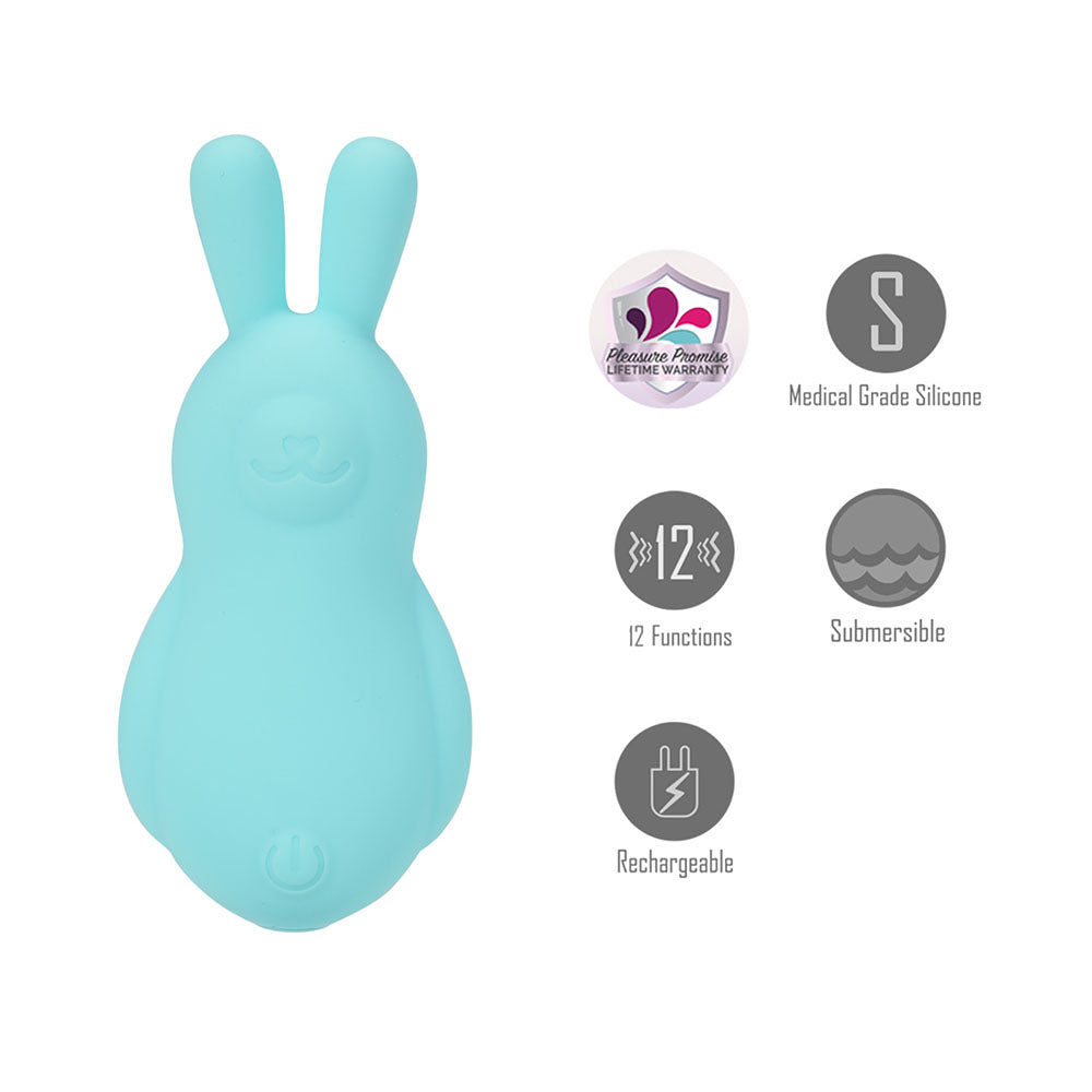 Maia Bri Teal 9 Centimeter USB Rechargeable Vibrating Bunny Bullet BULLETS