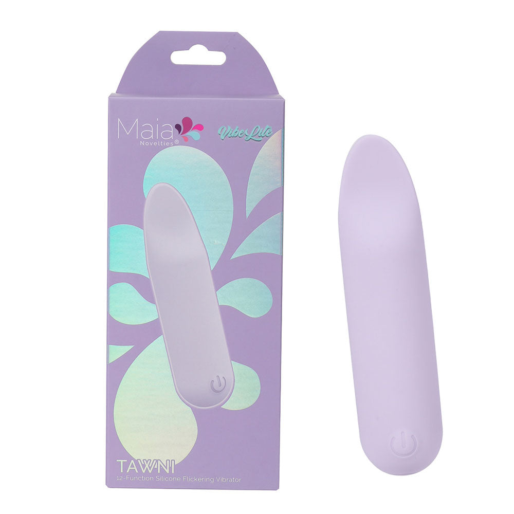 Maia Tawni (Lavender) – USB Rechargeable 9 cm Silicone Bullet Vibrator with Flickering Tip Purple > Vibrators > Mini Vibrators