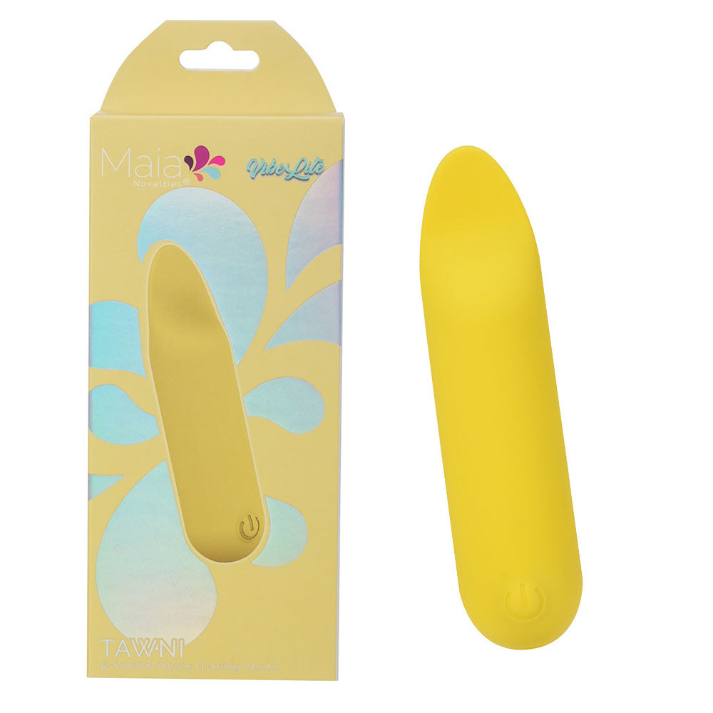 Maia Tawni 9 cm USB Rechargeable Bullet Vibrator with Flickering Tip Yellow BULLETS