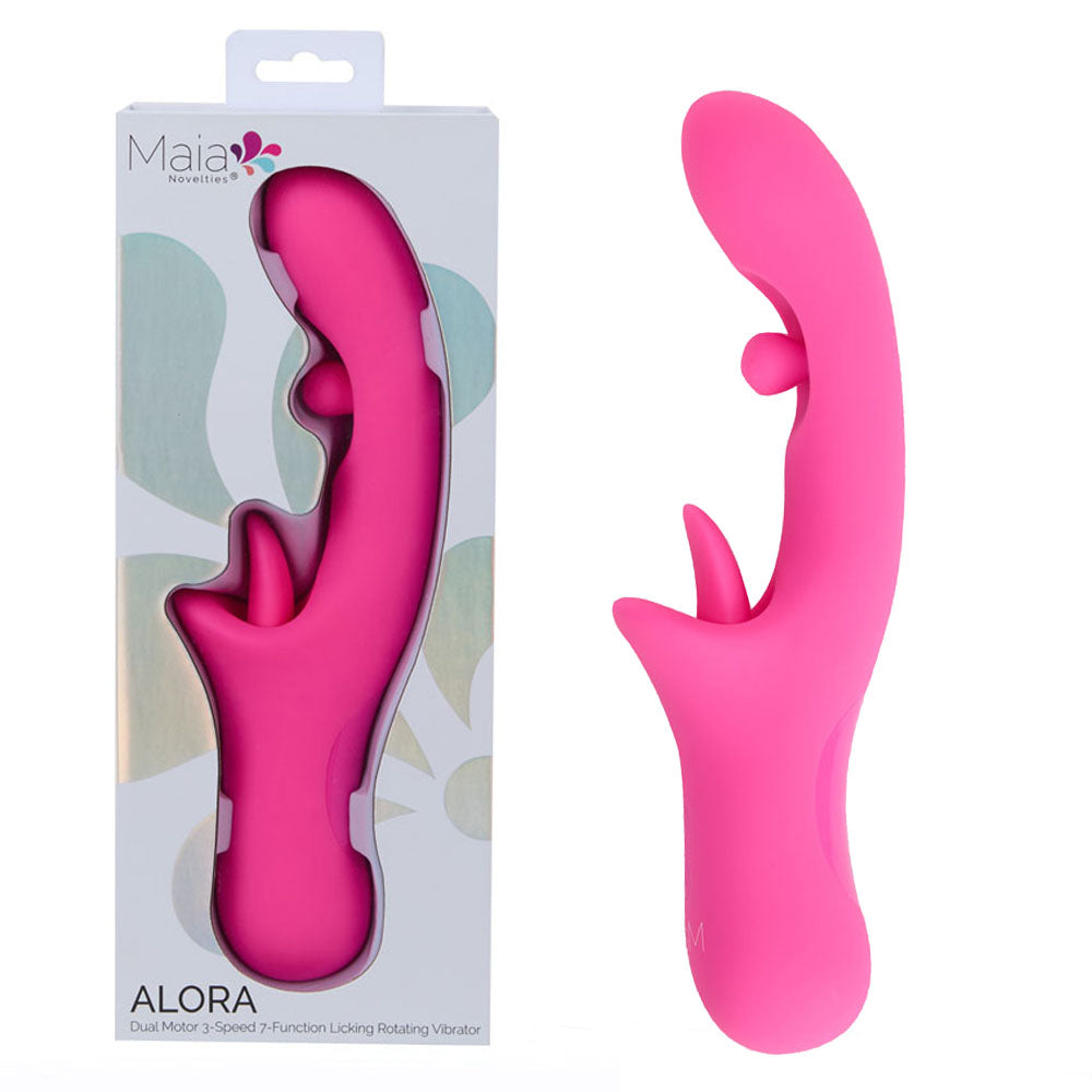 Maia Alora – USB Rechargeable Rotating and Licking Luxury Vibrator 24.1 cm Pink > Vibrators > Unconventional Main image