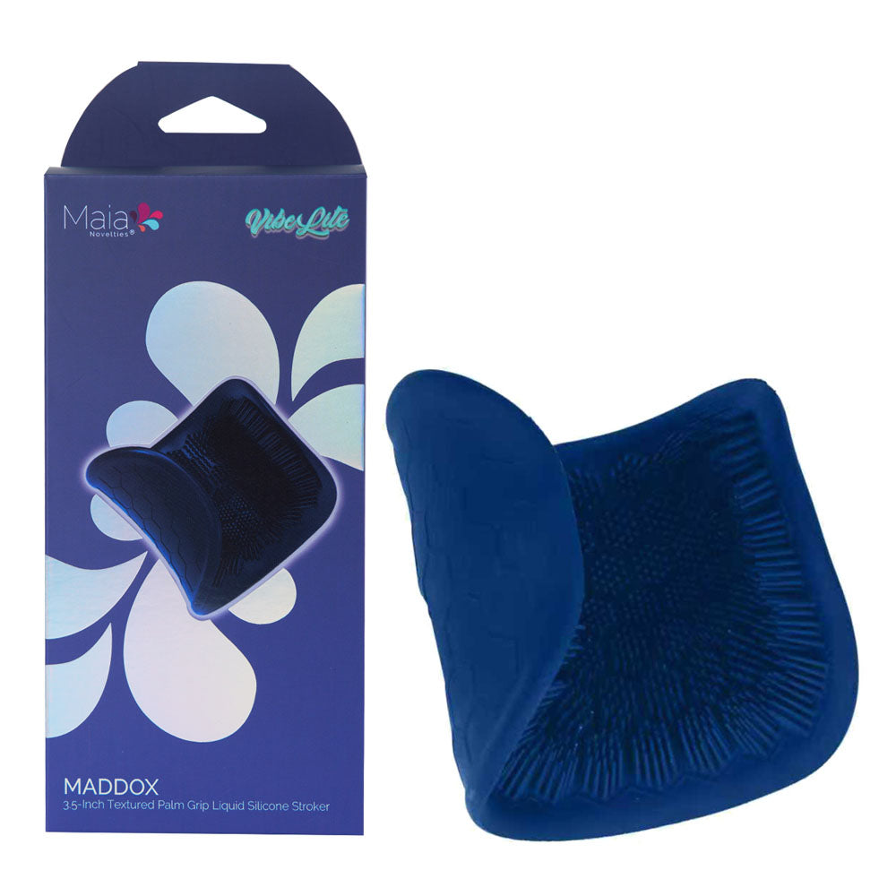 Maia Maddox – Textured Liquid Silicone Stroker Sleeve Blue Strokers - Manual