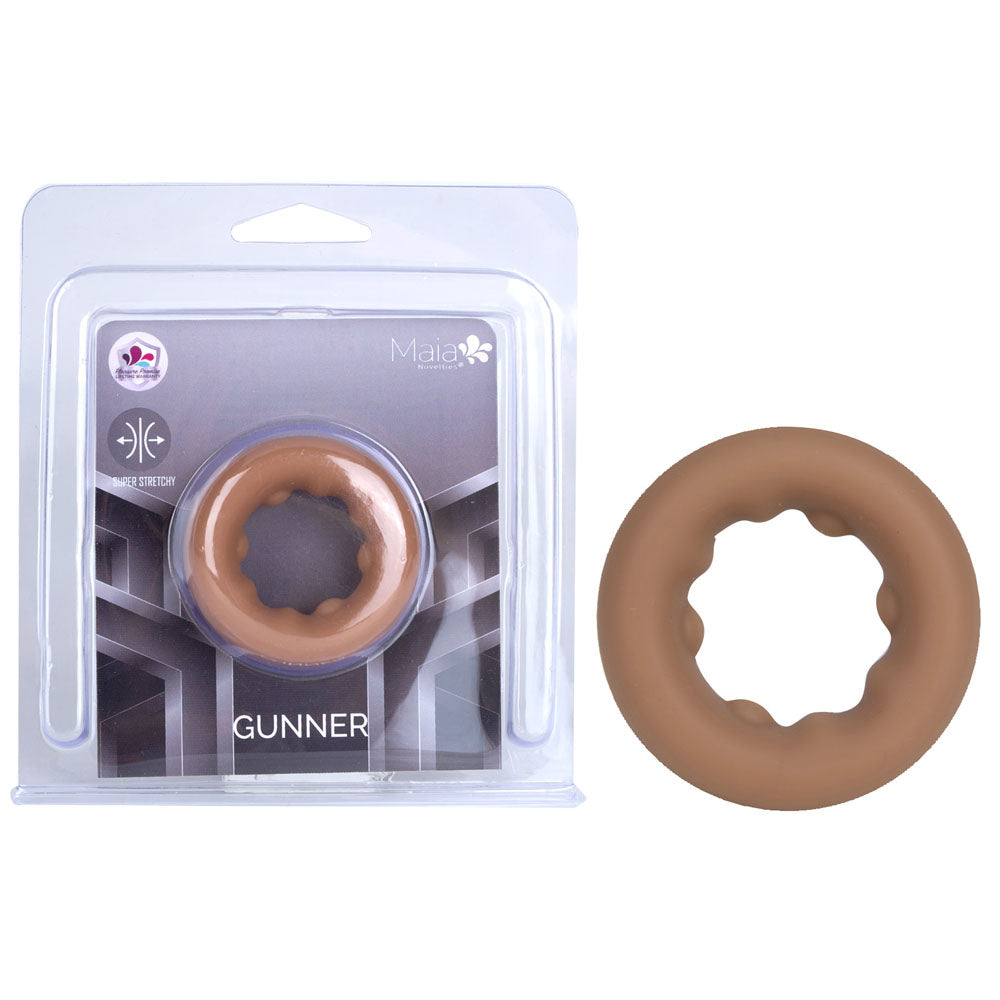 Maia Gunner (Caramel Tan Brown) – Stretchy Liquid Silicone Cock Ring Tan > Cock Ring > Single Main image