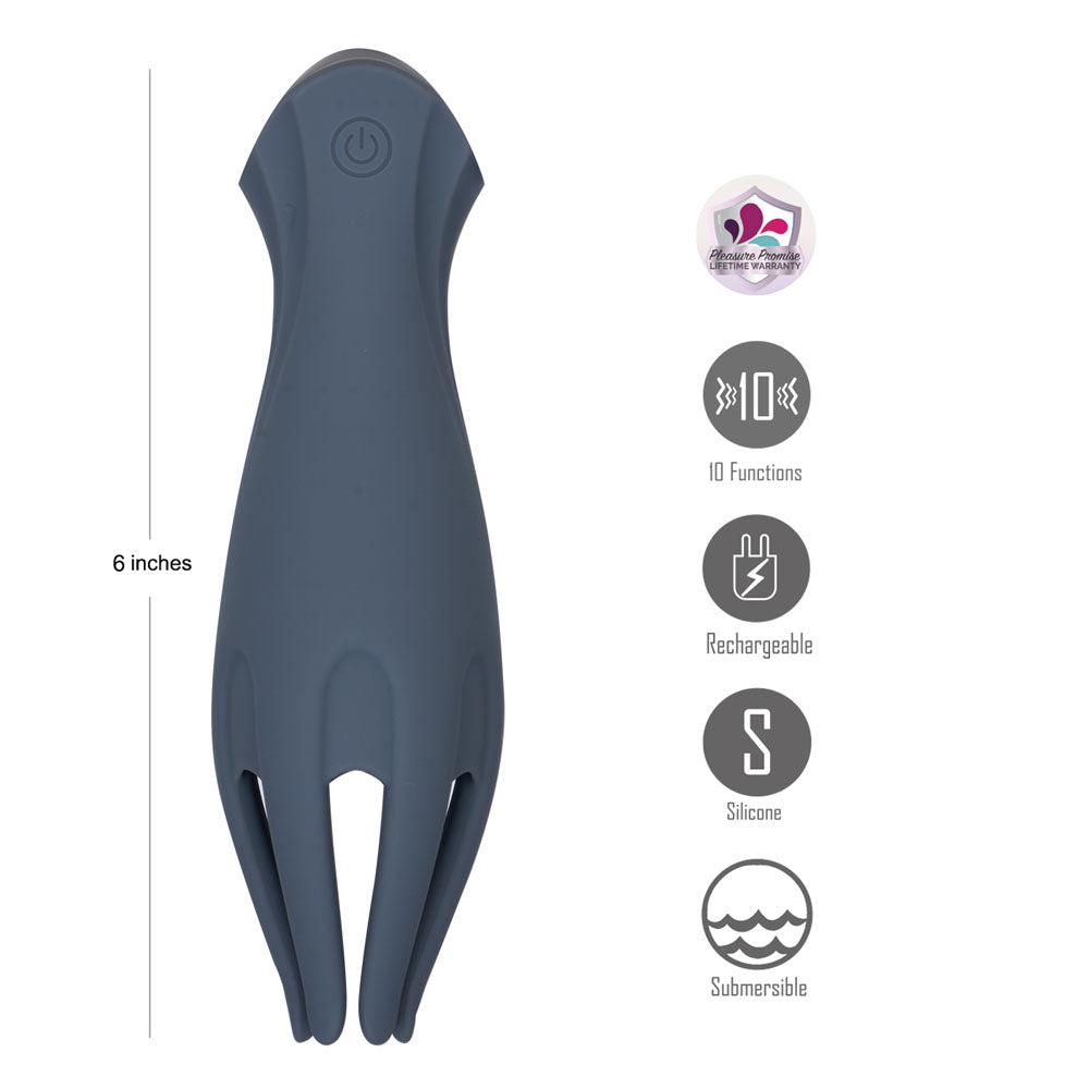 Maia Leo (Grey) – USB Rechargeable Vibrating Penis Head Tickler Strokers - Vibrating