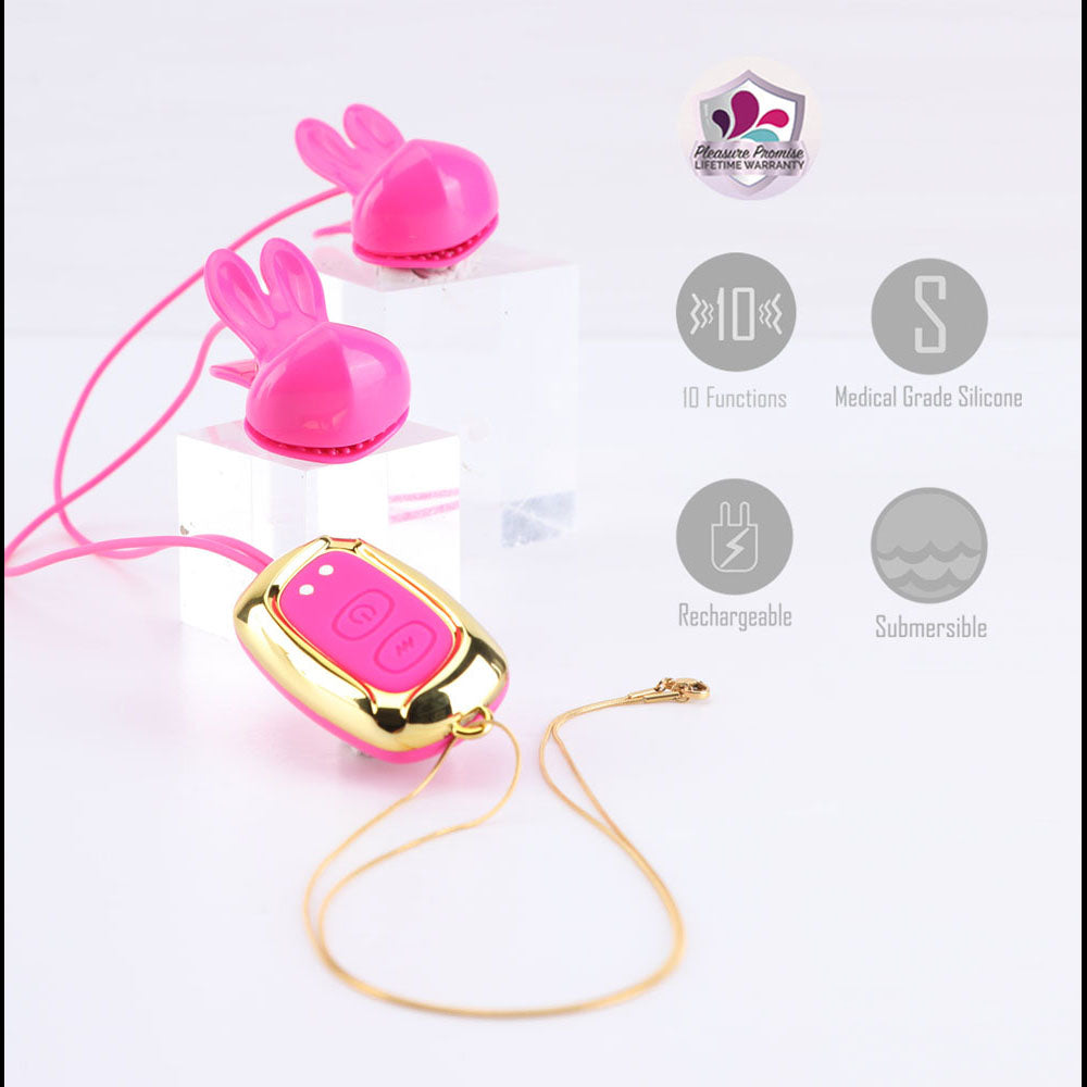 Maia Molli USB Rechargeable Vibrating Nipple Clamps & Necklace > Sex Toys > Nipple Clamps