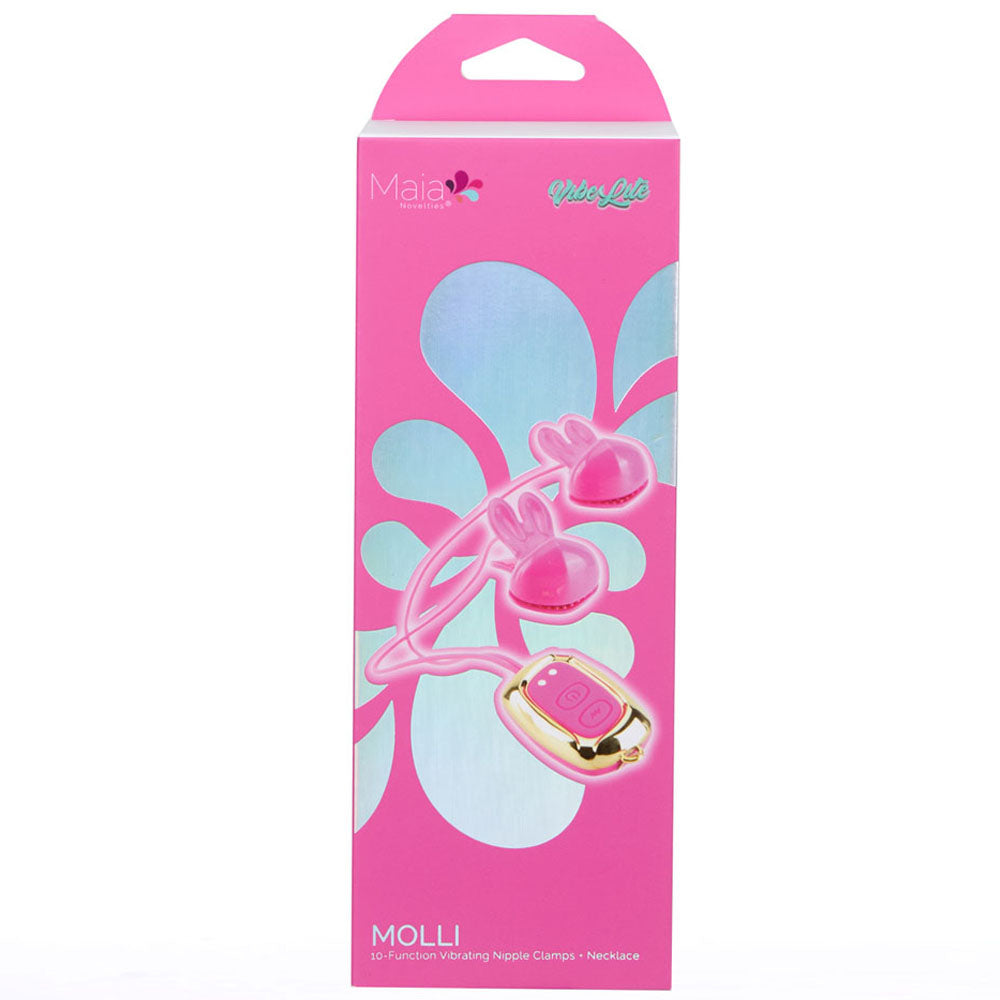 Maia Molli USB Rechargeable Vibrating Nipple Clamps & Necklace > Sex Toys > Nipple Clamps