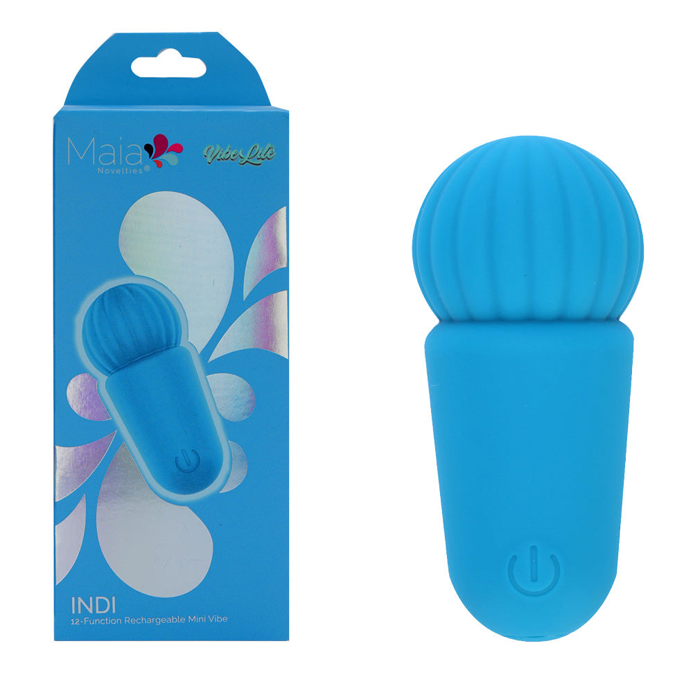 Maia Indi – USB Rechargeable Waterproof 7.6 cm Mini Vibrator Blue > Sex Toys For Ladies > Vibrating Eggs