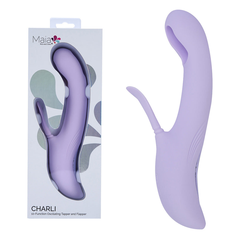 Maia Charli – USB Rechargeable 22.9cm Flapping and Tapping Rabbit Vibrator Purple > Vibrators > Ladies > Rabbit Multi