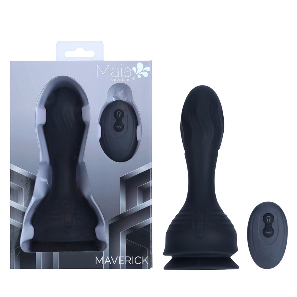 Maia Maverick – 16.5 cm USB Rechargeable Inflatable Vibrating Butt Plug Black > Anal Range > Anal Probes