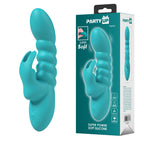 Party Up Brynlyn (Teal) – USB Rechargeable 18.2 cm Rabbit Vibrator Teal > Vibrators > Ladies > Rabbit
