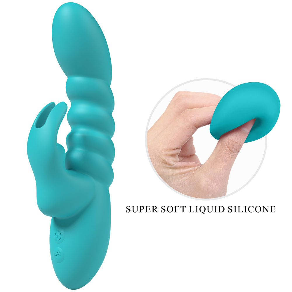 Party Up Brynlyn Teal 18.2cm USB Rechargeable Rabbit Vibrator > Vibrators > Ladies > Rabbit